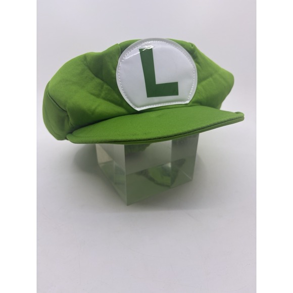 Super Mario Bros Luigi Hat Costume Cosplay Adult Size Elastic Green Cap - Picture 2 of 6